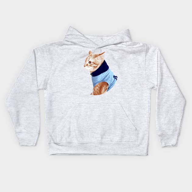 Cat in Sweater Kids Hoodie by GorsskyVlogs